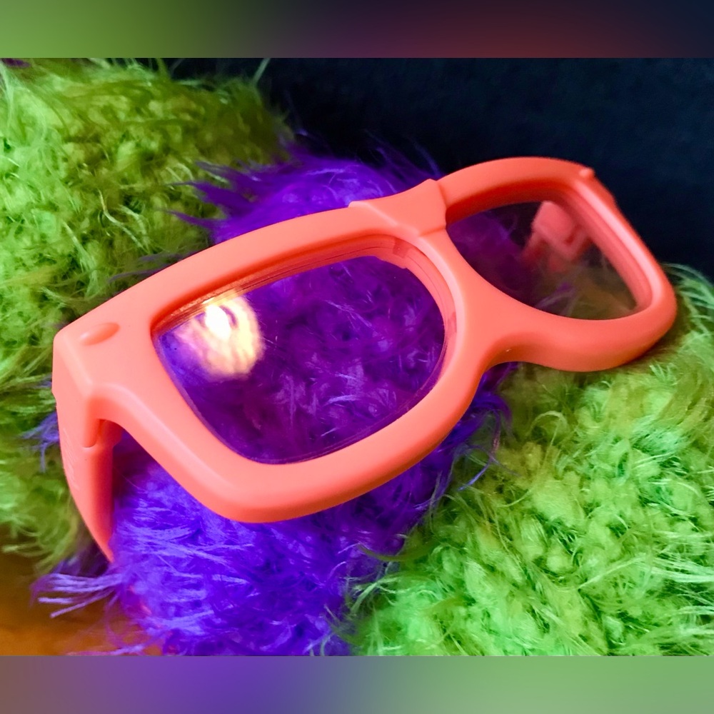 2/$10 Bright Orange Neon Glasses Frames For FURBY Interactive Toy Monster Doll